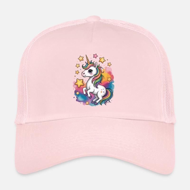 Bunter Einhorn mit Sternen und Regenbogen Trucker Cap