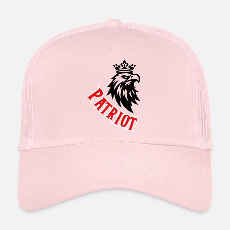 Patriotic Curved Red Typography - Trucker Cap - pale pink