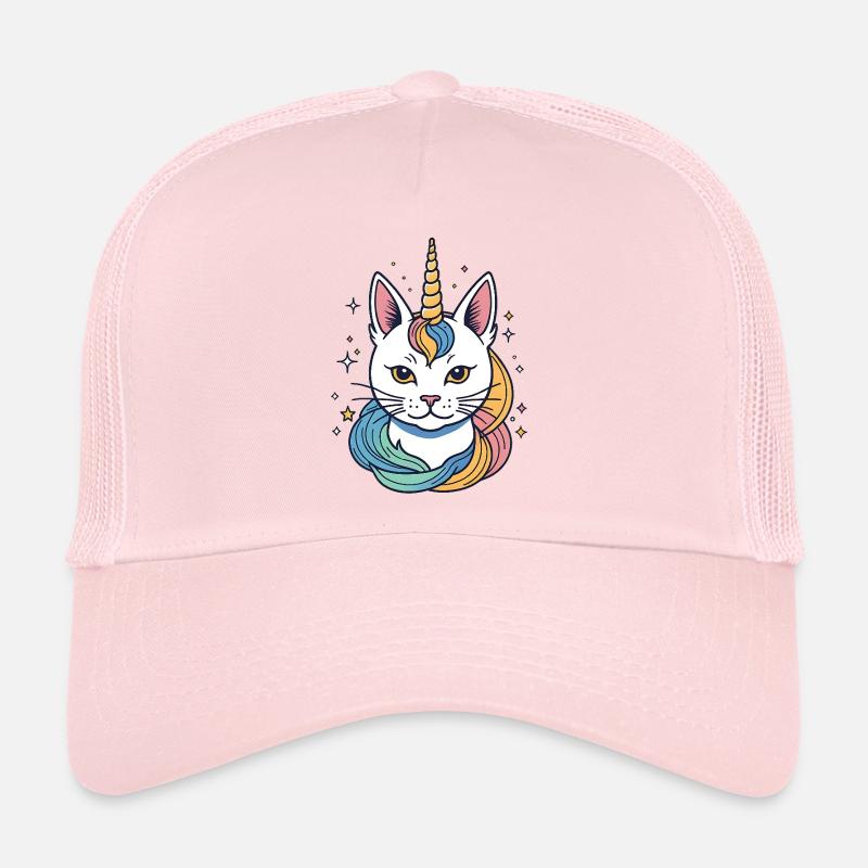 Chat Licorne Arc-en-Ciel Casquette trucker 