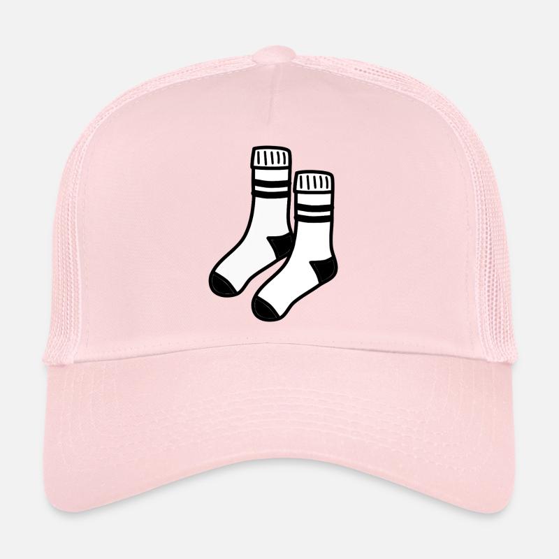 Weiße Socken - Trucker Cap - Hellrosa