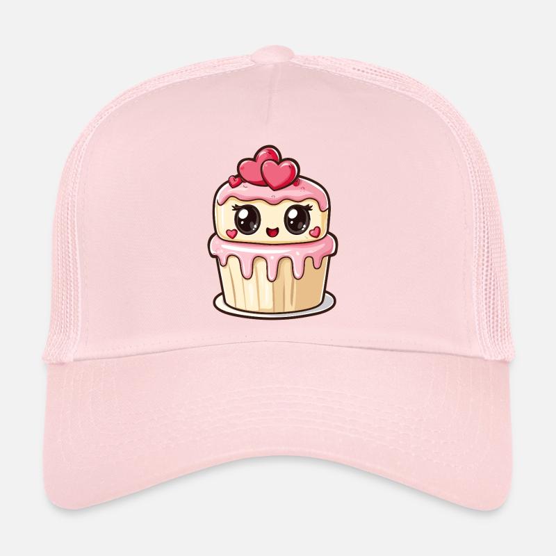 Kawaii Cupcake with Hearts Trucker Cap