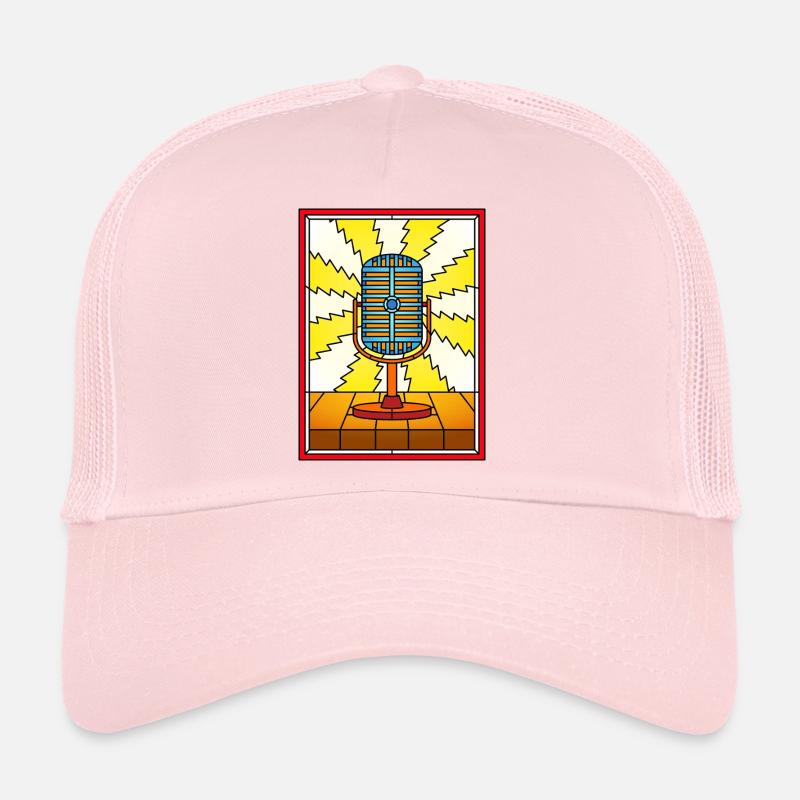 Retro Microphone Lightning Burst - Trucker Cap - pale pink