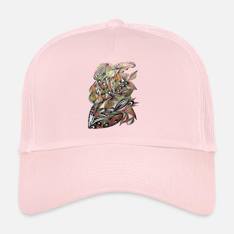 Vibrant Leaf Peacock Pattern Trucker Cap