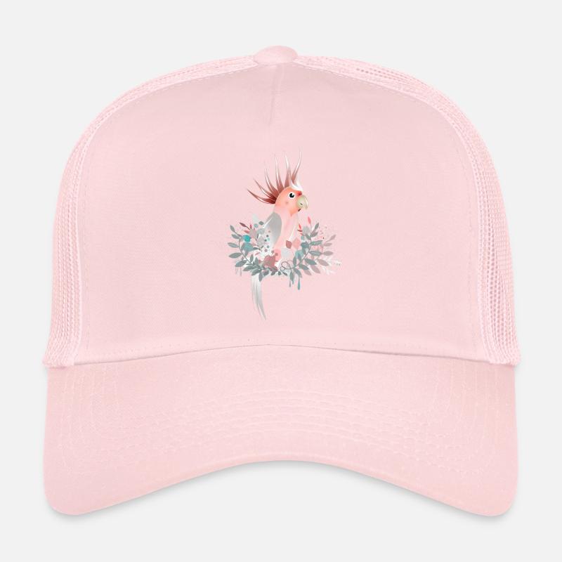 Cacatoès délicat aux teintes pastel douces Casquette trucker 