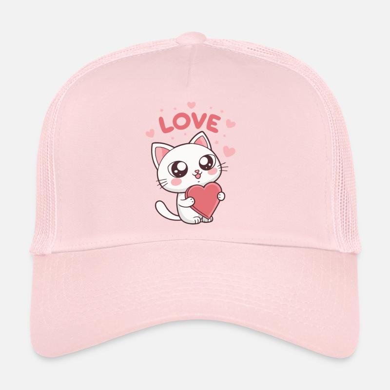 Süßes Katzenherz-Liebes-Kawaii Trucker Cap
