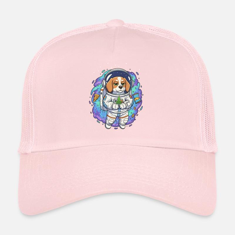 Space Weed Dog Trucker Cap