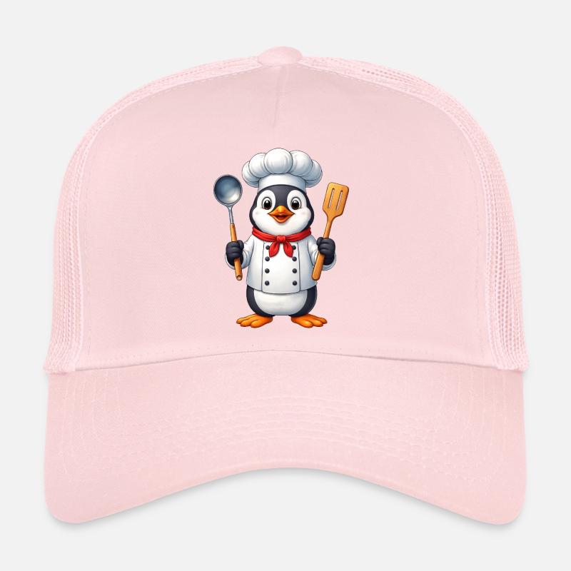 Süßer Cartoon Pinguin Koch beim Kochen Essen Trucker Cap