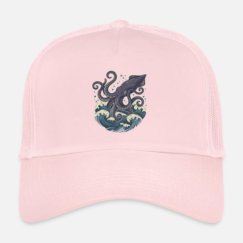 Calmar Géant Kraken des Profondeurs Casquette trucker 