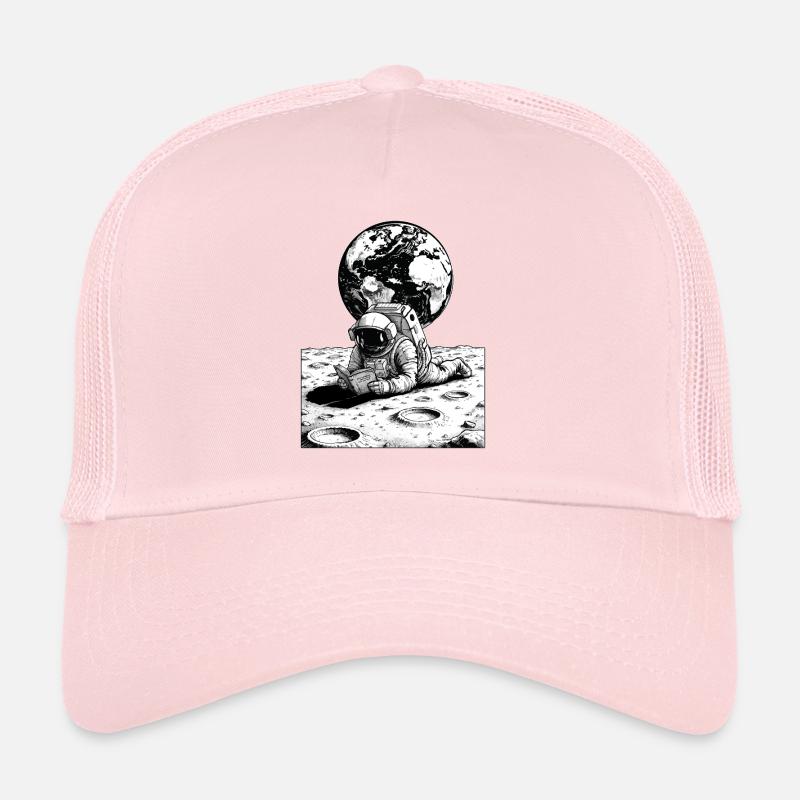 Astronaute Lecture Lune Terre Casquette trucker 