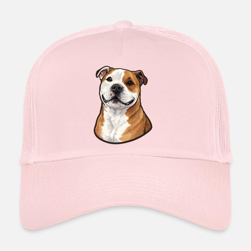 Cheerful Bulldog Mixed Breed Portrait Trucker Cap