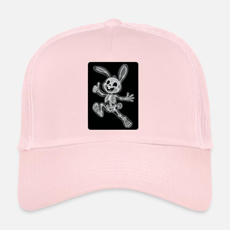 X-Ray Bunny Skeleton Funny Halloween Design Trucker Cap