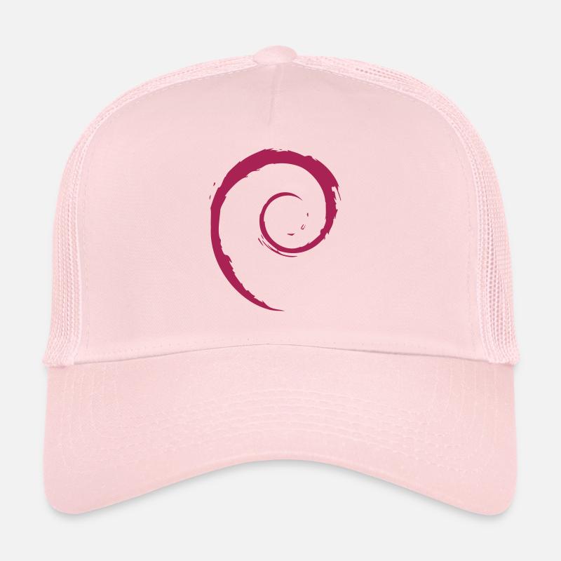 Linux Spiral Operating System PC Gift IT Idea - Trucker Cap - pale pink
