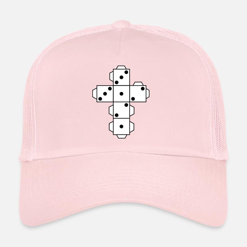 Dice Dice white dots eye fold folding cut Trucker Cap
