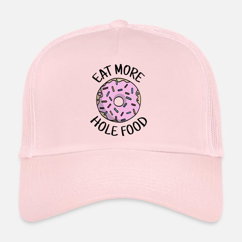 Mangez plus de cadeau de beignet drôle de nourriture de trou Casquette trucker 
