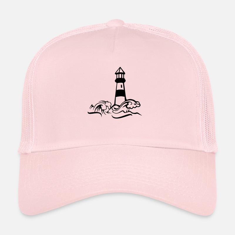 leuchtturm sturm welle - Trucker Cap - Hellrosa