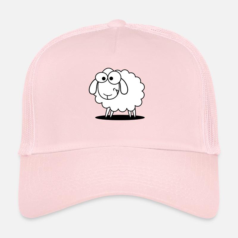 Funny sheep with sweet look - Trucker Cap - pale pink