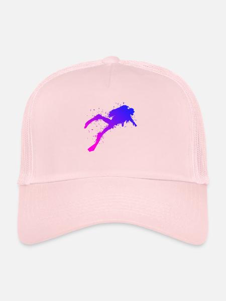 Plongée sous-marine Plongée sous-marine Hommes Plongeurs - Casquette trucker  - rose pâle - Devant