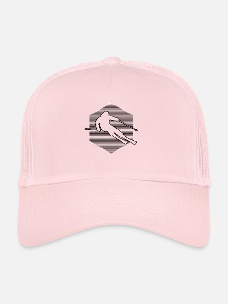 Skieurs Skieurs Hommes Ski Femmes Ski Ski Ski - Casquette trucker  - rose pâle - Devant