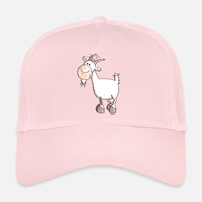 Chèvre - Capra - Caprinés - Casquette trucker  - rose pâle