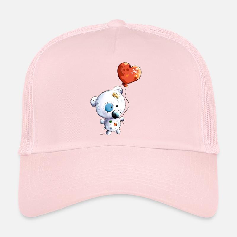 Mignon ours blanc avec un ballon Casquette trucker 