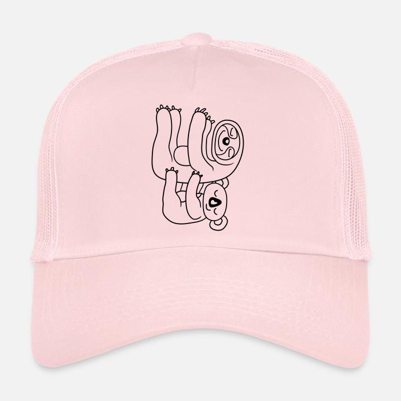 faultier koala baer 2 freunde team paar haengend k - Trucker Cap - Hellrosa