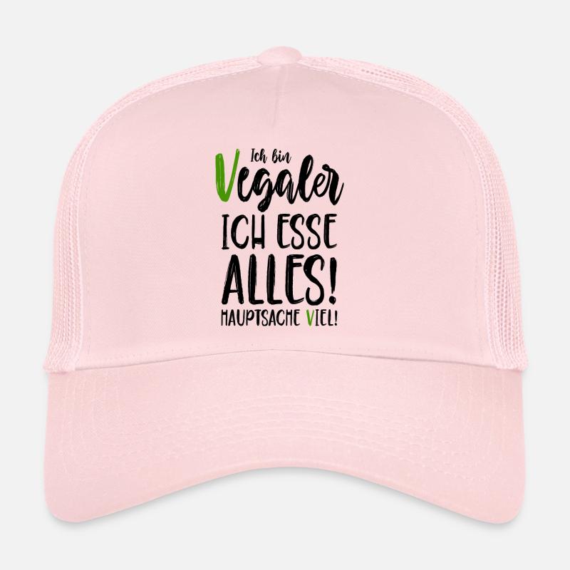 Ich bin Vegaler - Ich esse alles - Hauptsache viel - Trucker Cap - Hellrosa