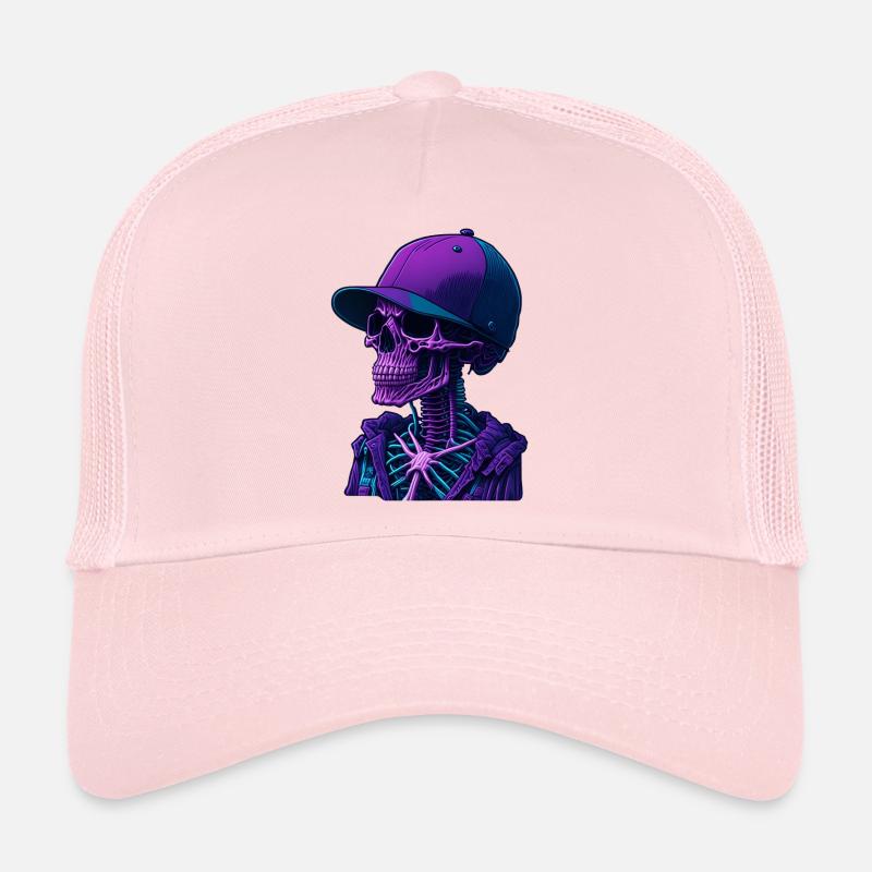 Skelett mit Kappe Trucker Cap