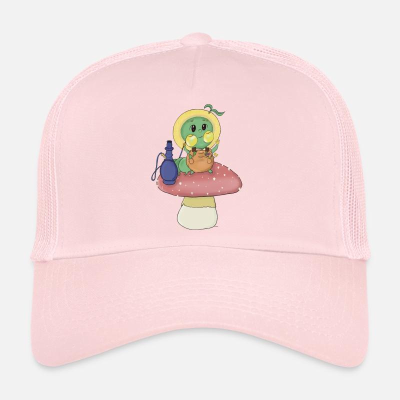 Whimsical Green Caterpillar Trucker Cap