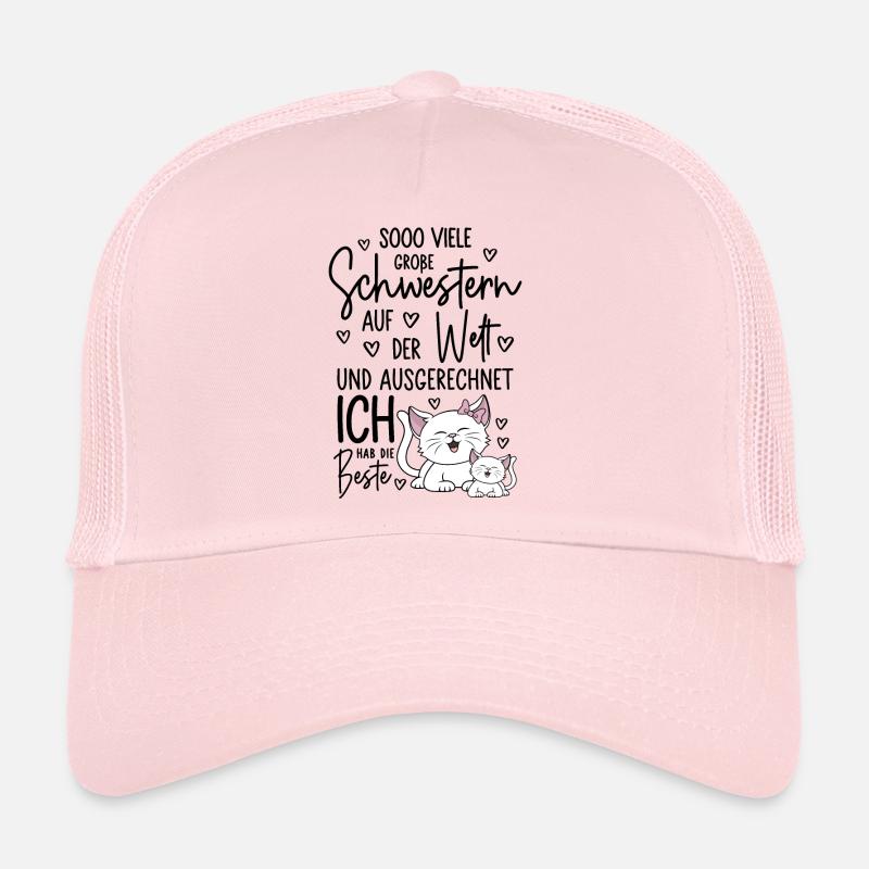 So viele Schwestern Katzen Beste Große Schwester - Trucker Cap - Hellrosa