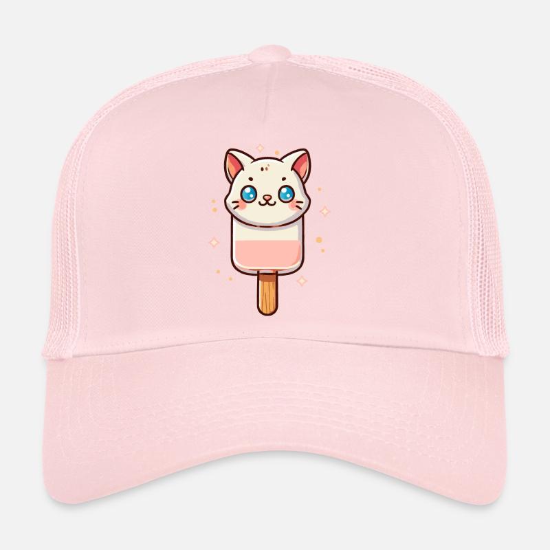 Motif de glace chat mignon pour l’été Casquette trucker 