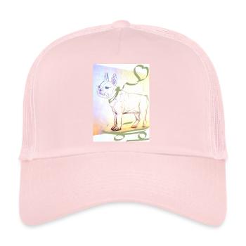 Bouledogue français - Casquette trucker  - rose pâle - Devant