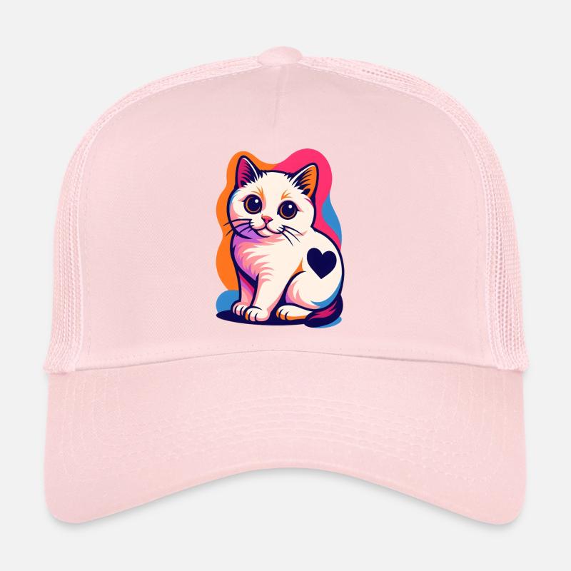 Bunte Katze mit Herz-Akzent Trucker Cap