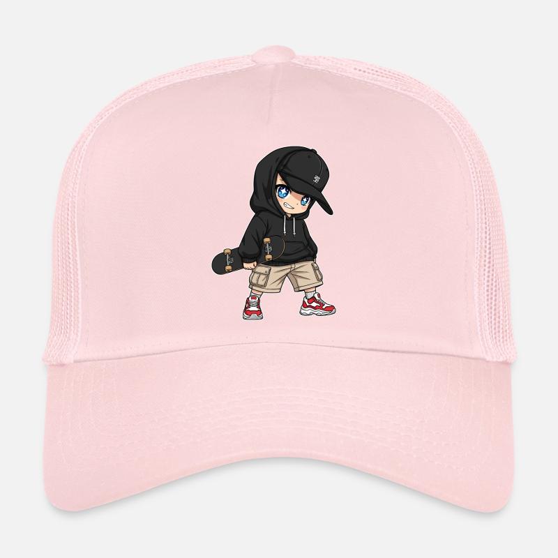 Conception de dessin animé de skateboarder urbain Casquette trucker 