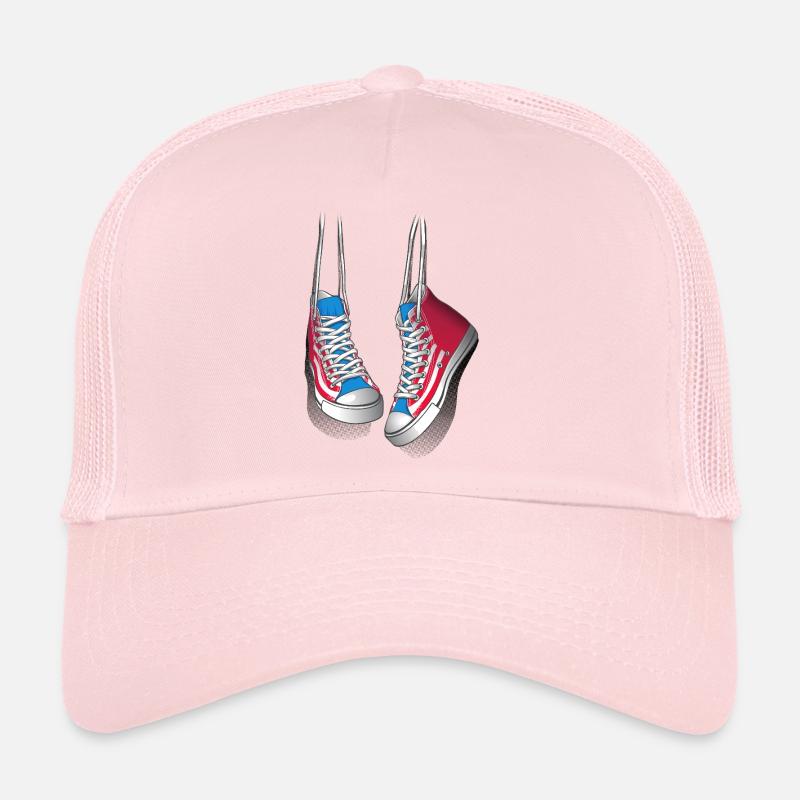 Turnschuhe und Schnürsenkel Trucker Cap