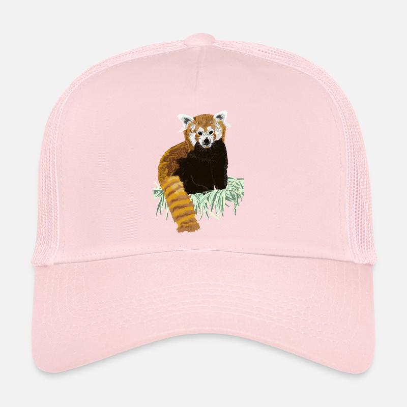 Ours panda roux assis sur du foin Casquette trucker 