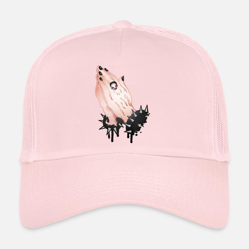 Gothic betende Hände mit Totenkopf-Ring Trucker Cap