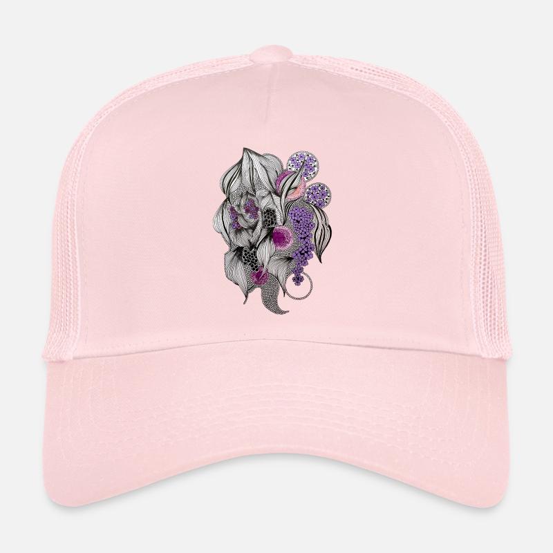 Fleurs Zentangle en Violet Casquette trucker 