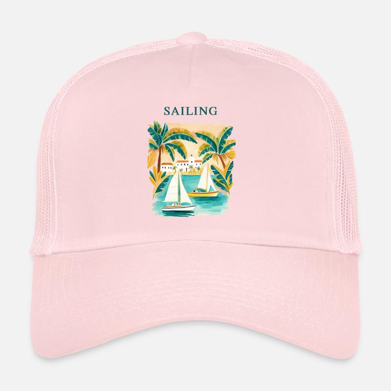 Tropical sailing dream at the harbor - Trucker Cap - pale pink