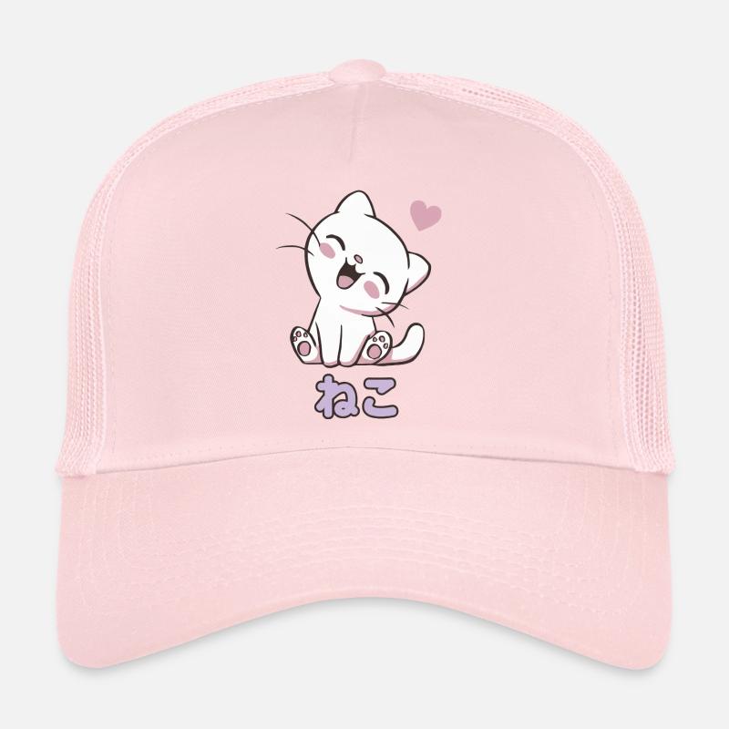 Cœurs de chat câlins Neko - Casquette trucker  - rose pâle