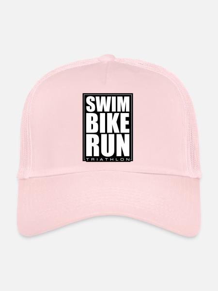 Triathlon Natation Cyclisme Course à pied - Casquette trucker  - rose pâle - Devant