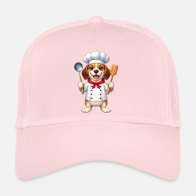 Süßer Beagle Koch Cartoon Essen Kochen Hund Trucker Cap