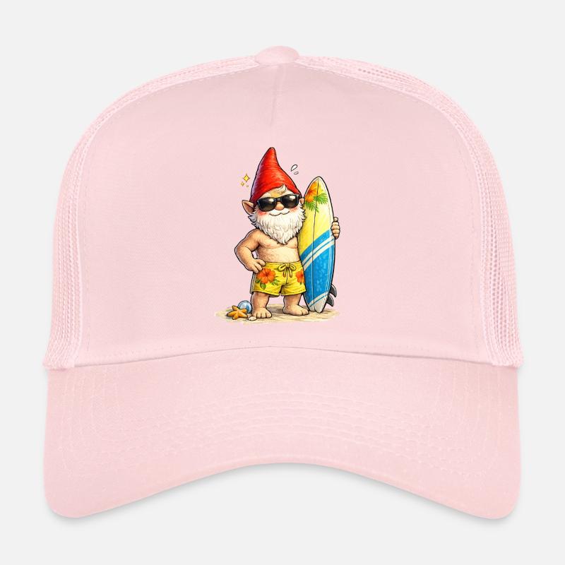 Nain de jardin cool avec planche de surf Casquette trucker 