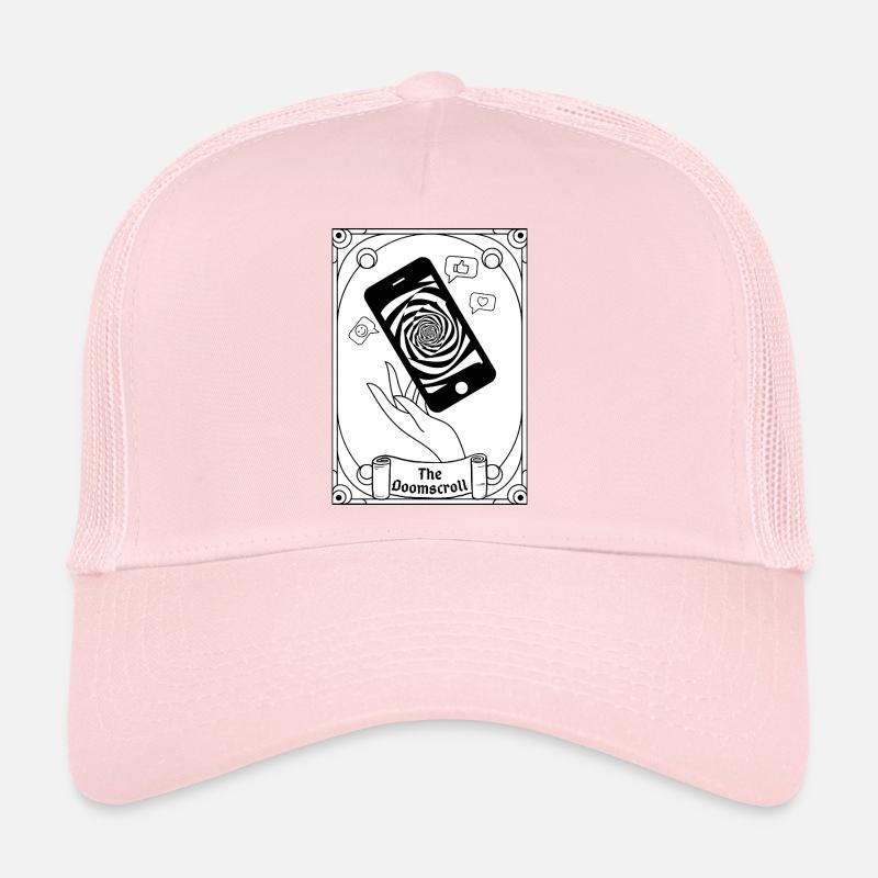 Doomscroll Brainrot Smartphone Tarot - Casquette trucker  - rose pâle