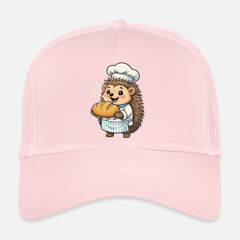 Igelkoch bäckt goldenes Brot - Trucker Cap - Hellrosa