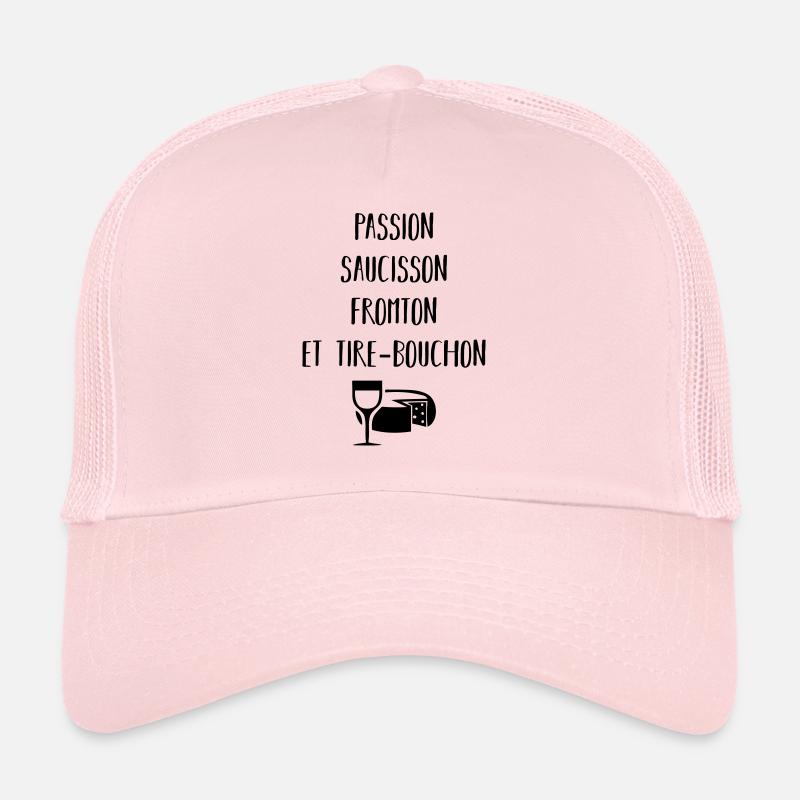 Passion saucisson fromton et tire-bouchon Casquette trucker 