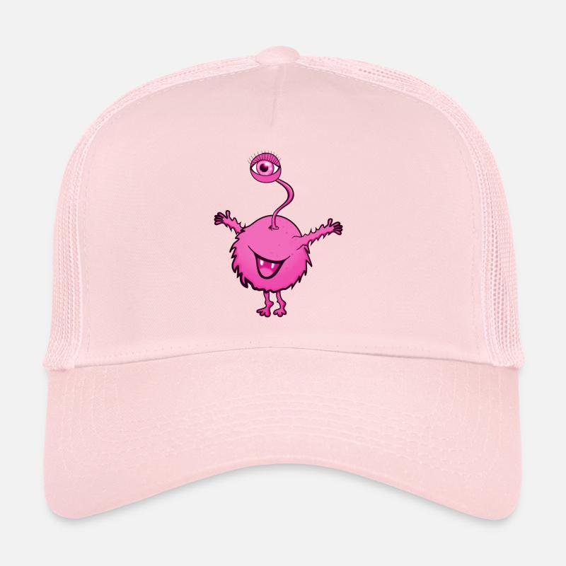 Monstre rose avec un oeil - Casquette trucker  - rose pâle