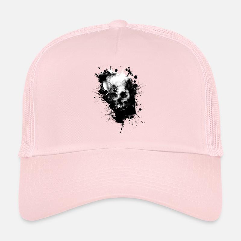 crâne - Casquette trucker - rose pâle