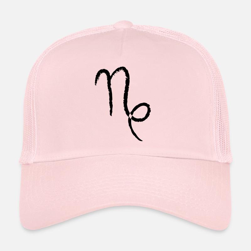 Capricorne du zodiaque - Capricorne - Casquette trucker  - rose pâle
