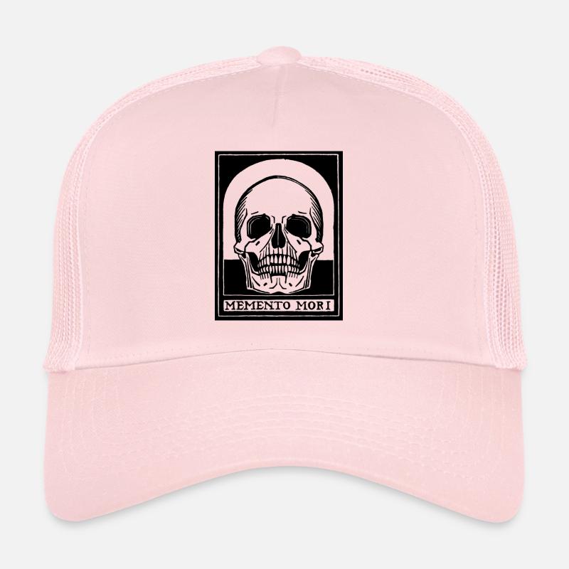 Memento Mori (black version) - Trucker Cap - pale pink