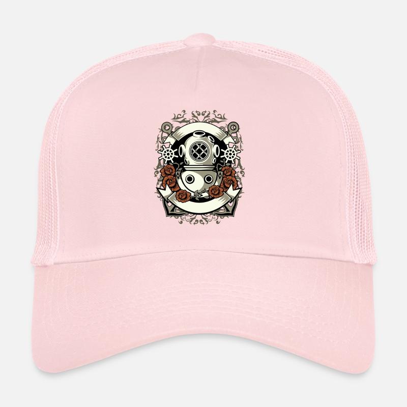 Diver plongeur Plongée Mer Eau Bateau Ancre Rose Casquette trucker 